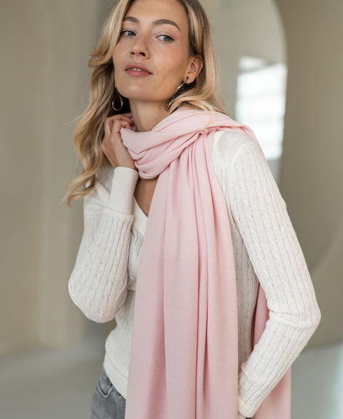 Merino sjaal/omslagdoek LA BELLA Roze