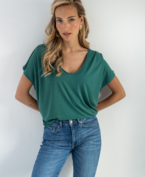 Rib T-shirt LA BONNE Paris Green