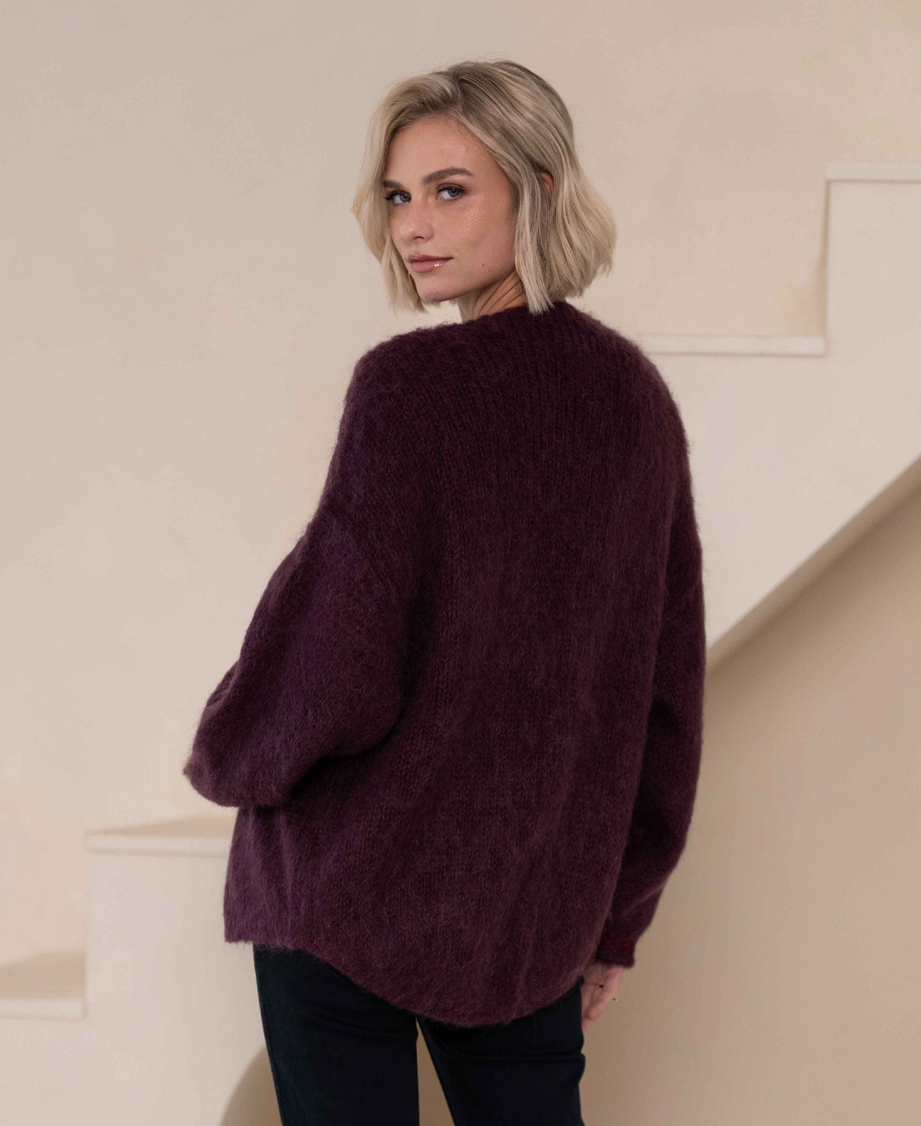 Fluffy vest LA CHERIE Bordeaux