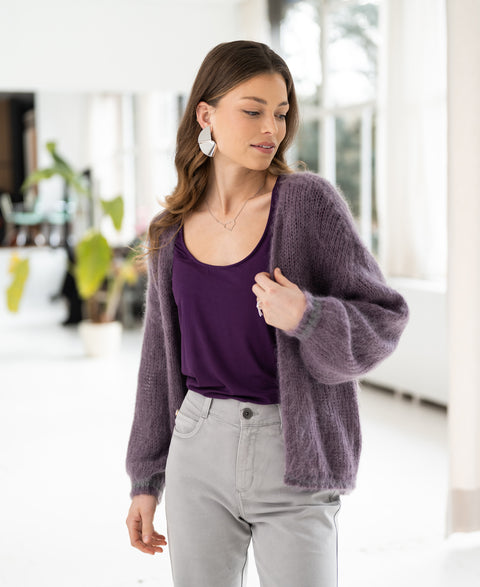 Fluffy vest LA CHERIE Mauve