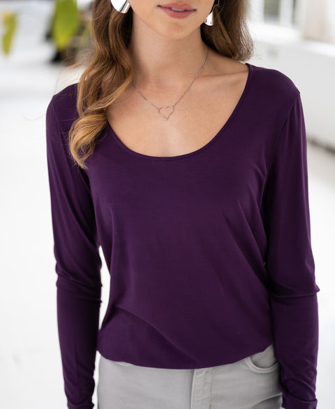 Bamboo T-shirt LA CHARME Eggplant