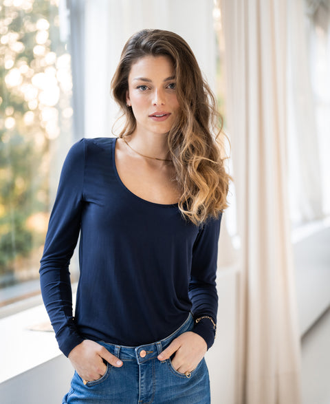 Bamboo T-shirt LA CHARME Dark blue