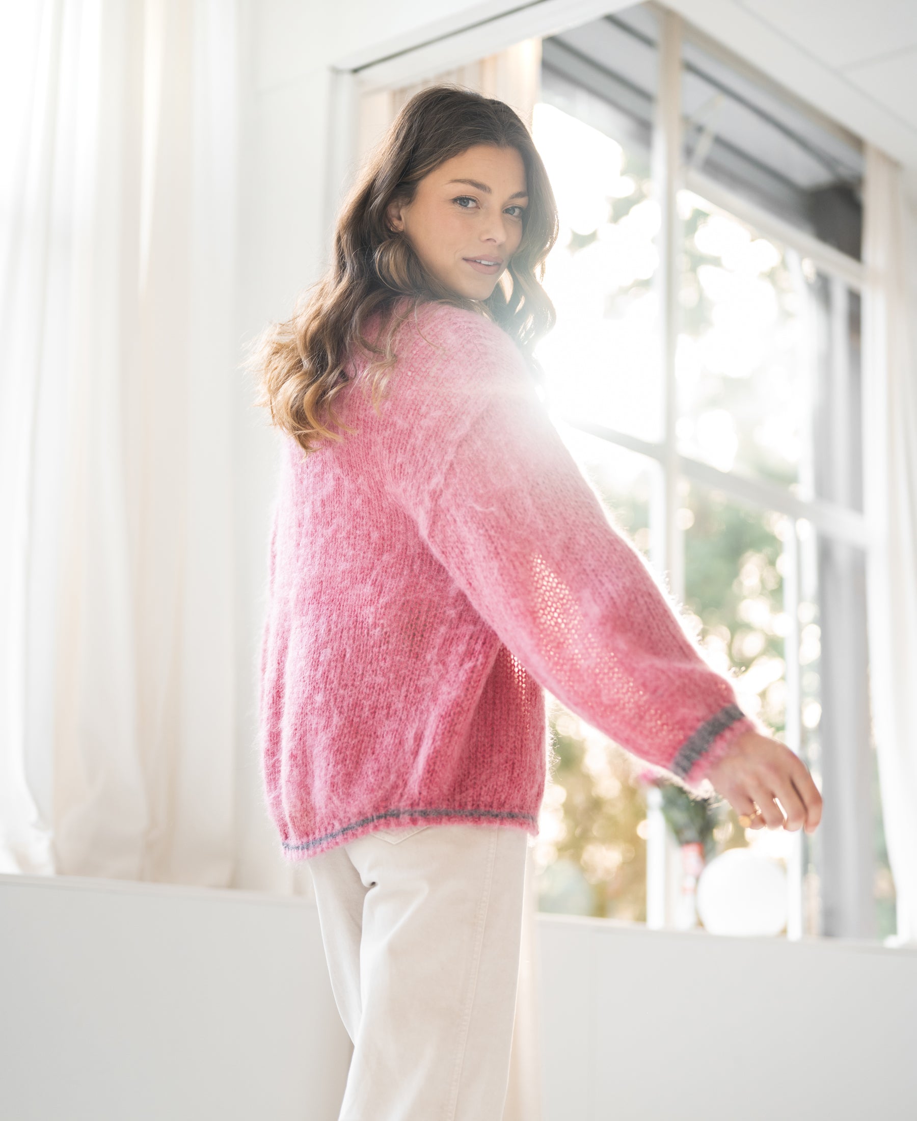 Fluffy vest LA CHERIE Roze