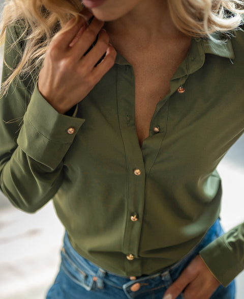 Travel jersey blouse LA CHERISE Olive