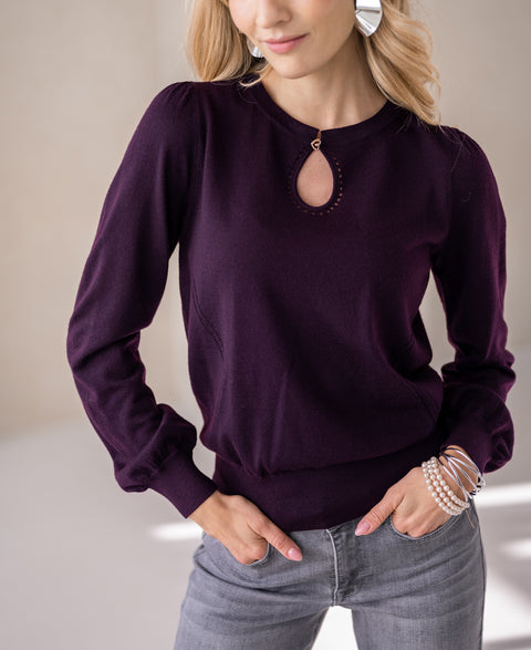 Merino trui LA COMPAGNIE Aubergine