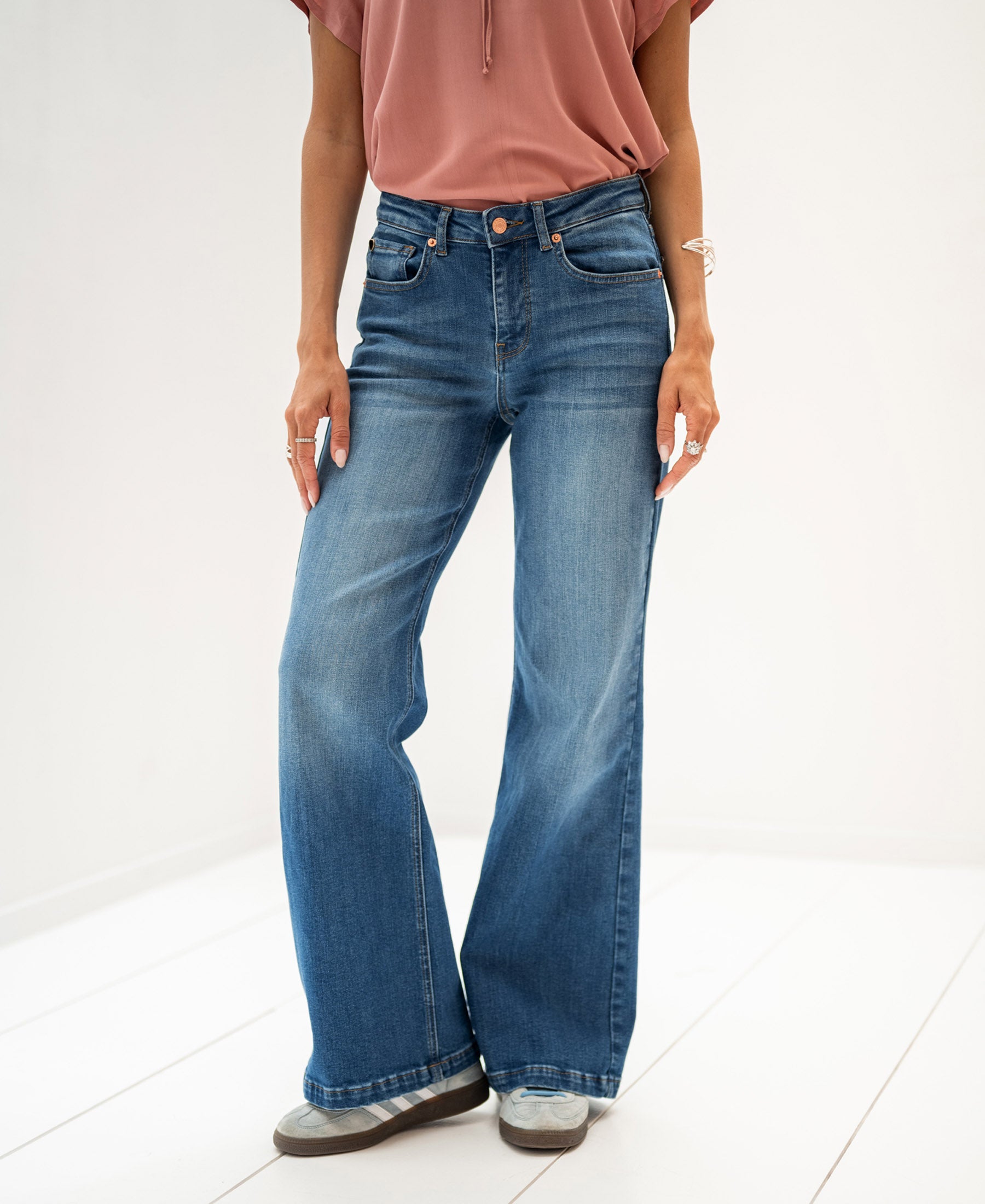 Wide leg jeans LES DEUX Stonewash