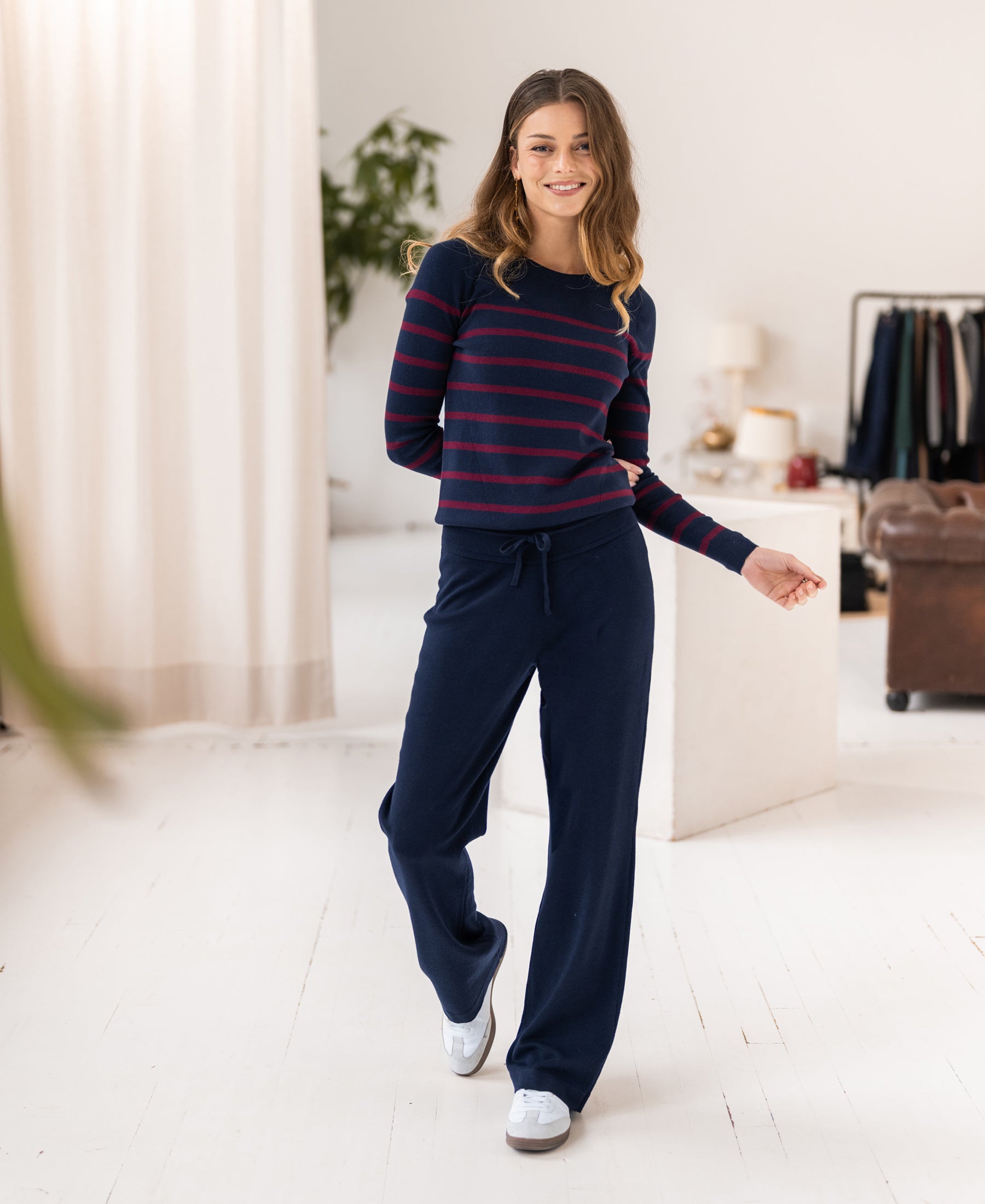 Knitted pants LE LOURDES Dark blue