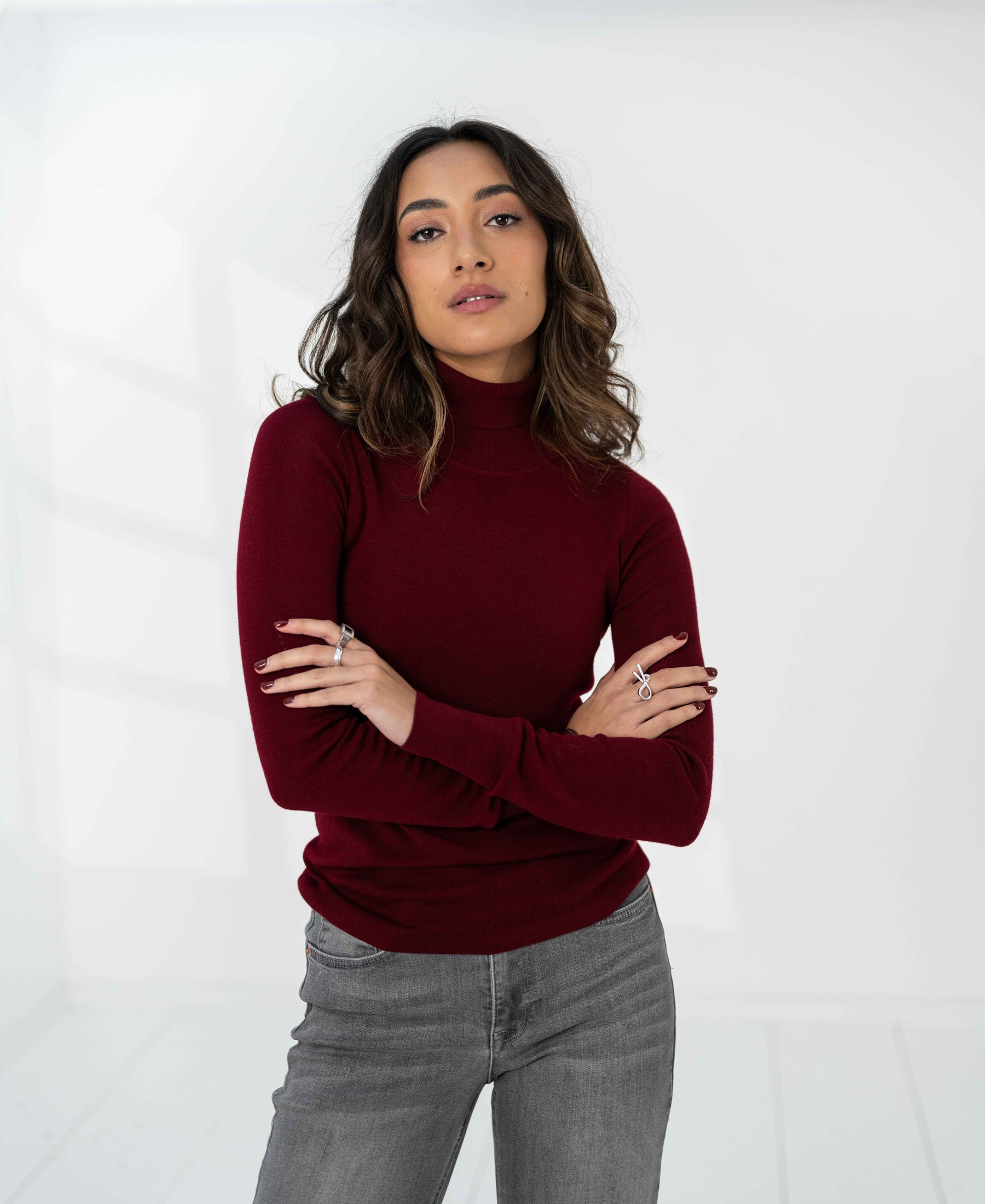 Merino turtleneck LA FORTE Dark red