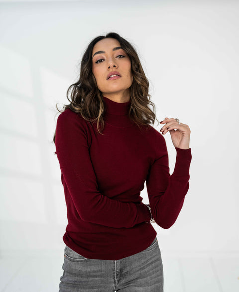 Merino turtleneck LA FORTE Dark red