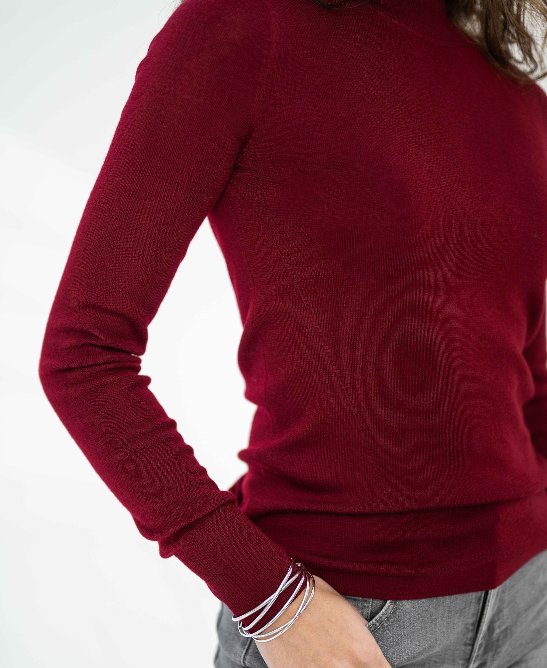 Merino turtleneck LA FORTE Dark red