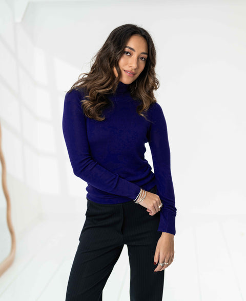 Merino turtleneck LA FORTE Royal blue