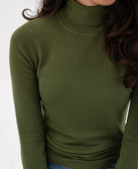 Turtleneck sweater LE FABIAN Olive