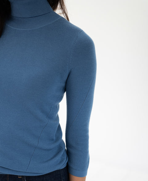 Turtleneck sweater LE FABIAN Steel blue