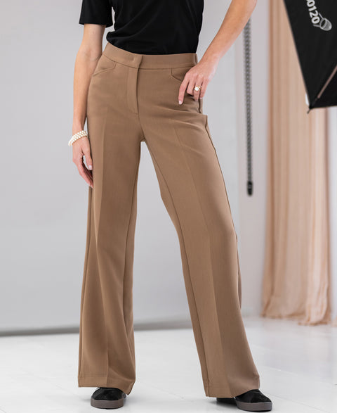 Pantalon wijde pijp LE HENRI Camel