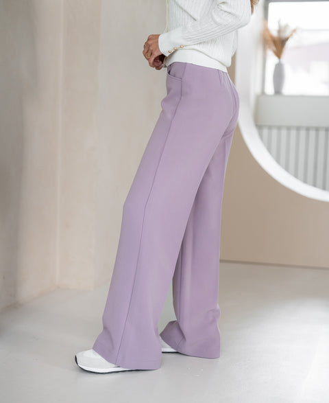 Pantalon wijde pijp LE HENRI Pearly Mauve