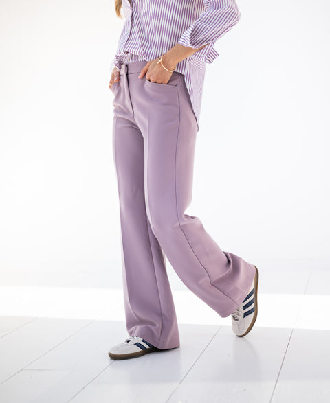 Pantalon wijde pijp LE HENRI Pearly Mauve