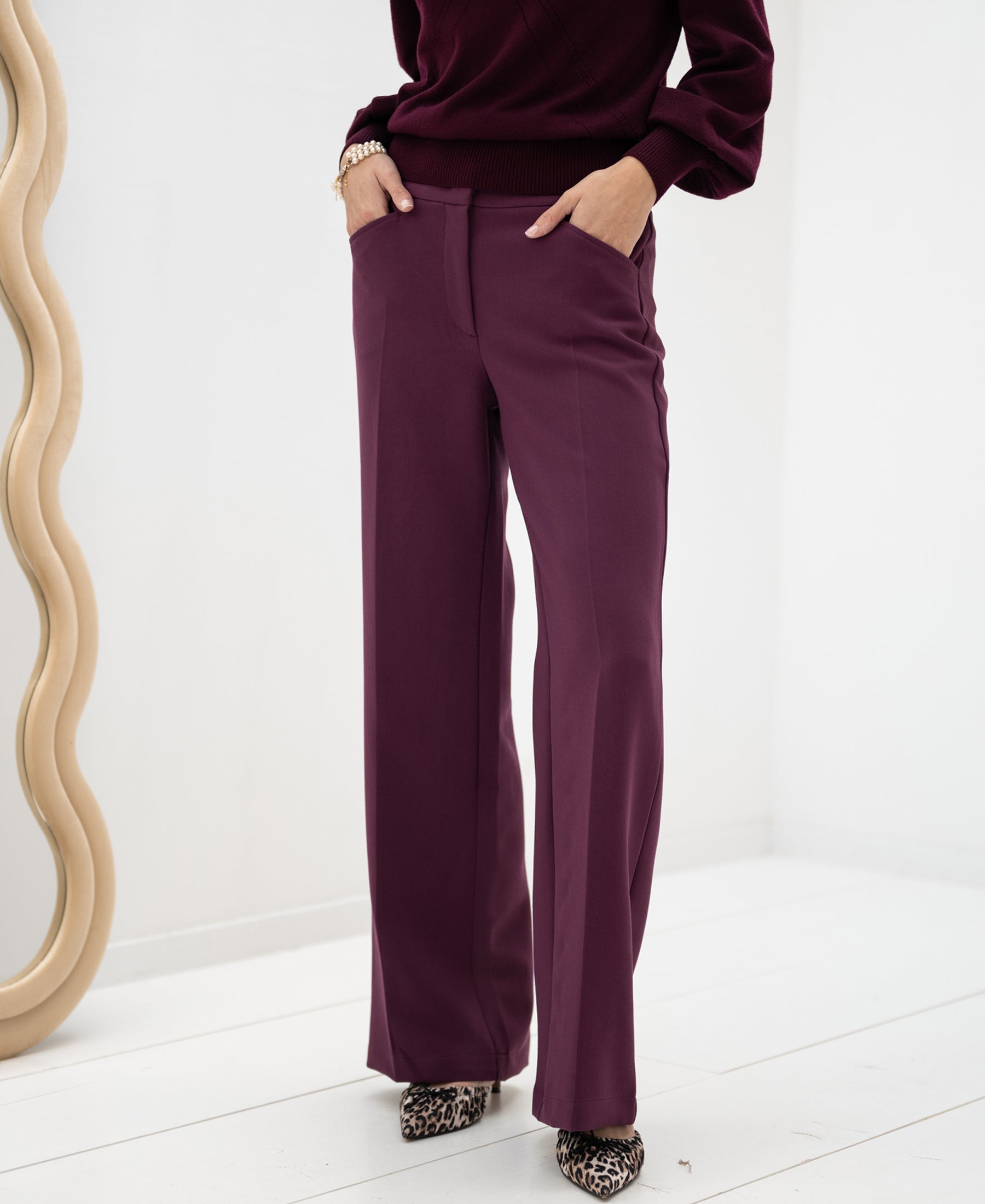 Pantalon wijde pijp LE HENRI Wine