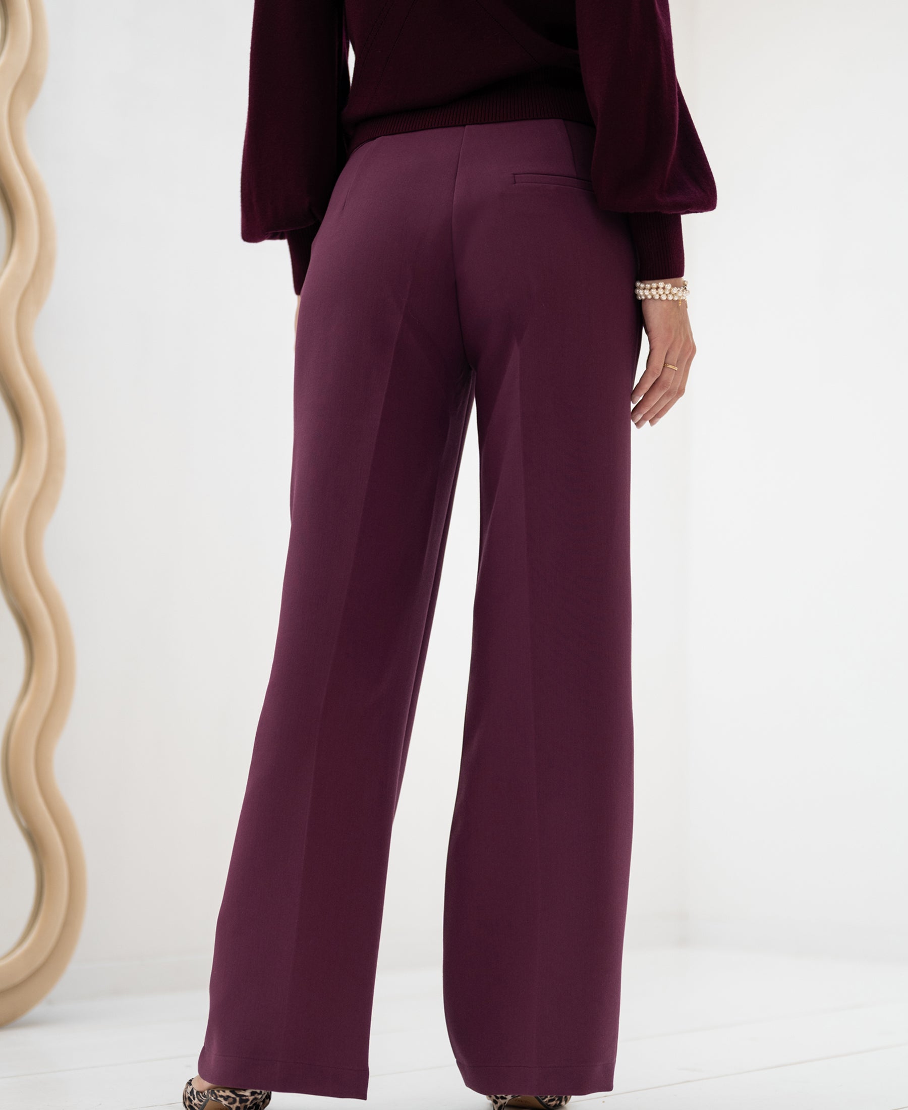 Pantalon wijde pijp LE HENRI Wine