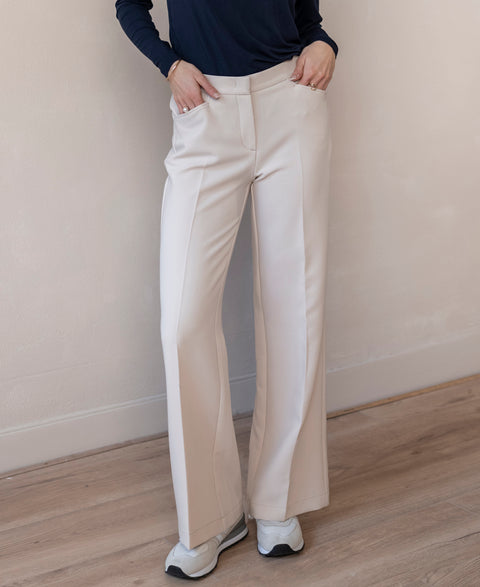 Pantalon wijde pijp LE HENRI Cream