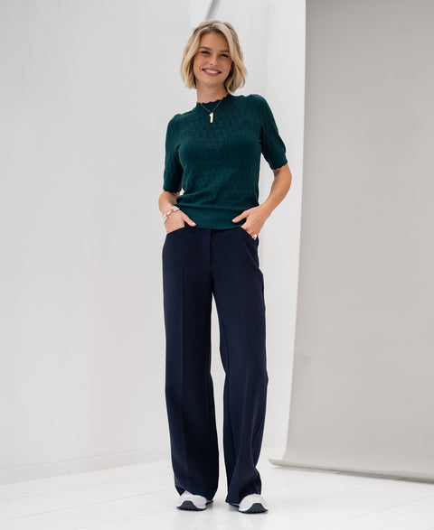 Wide leg trousers LE HENRI Dark blue