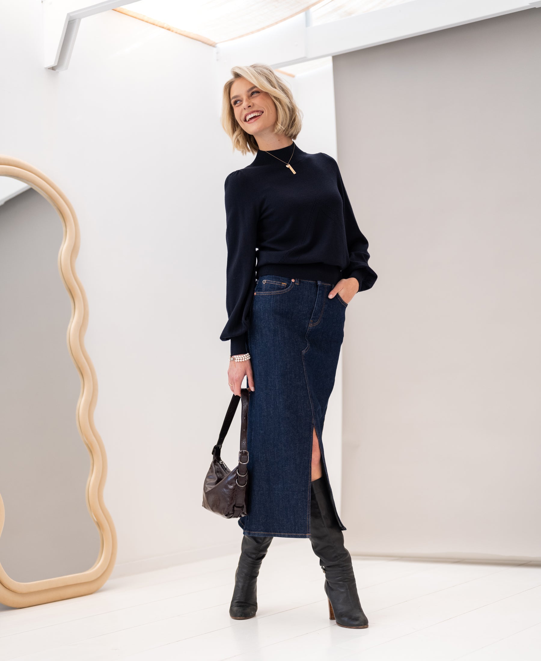 Turtleneck sweater LES SALLES dark blue