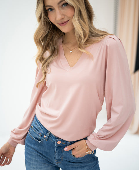 V-neck top LA LIANA Blush