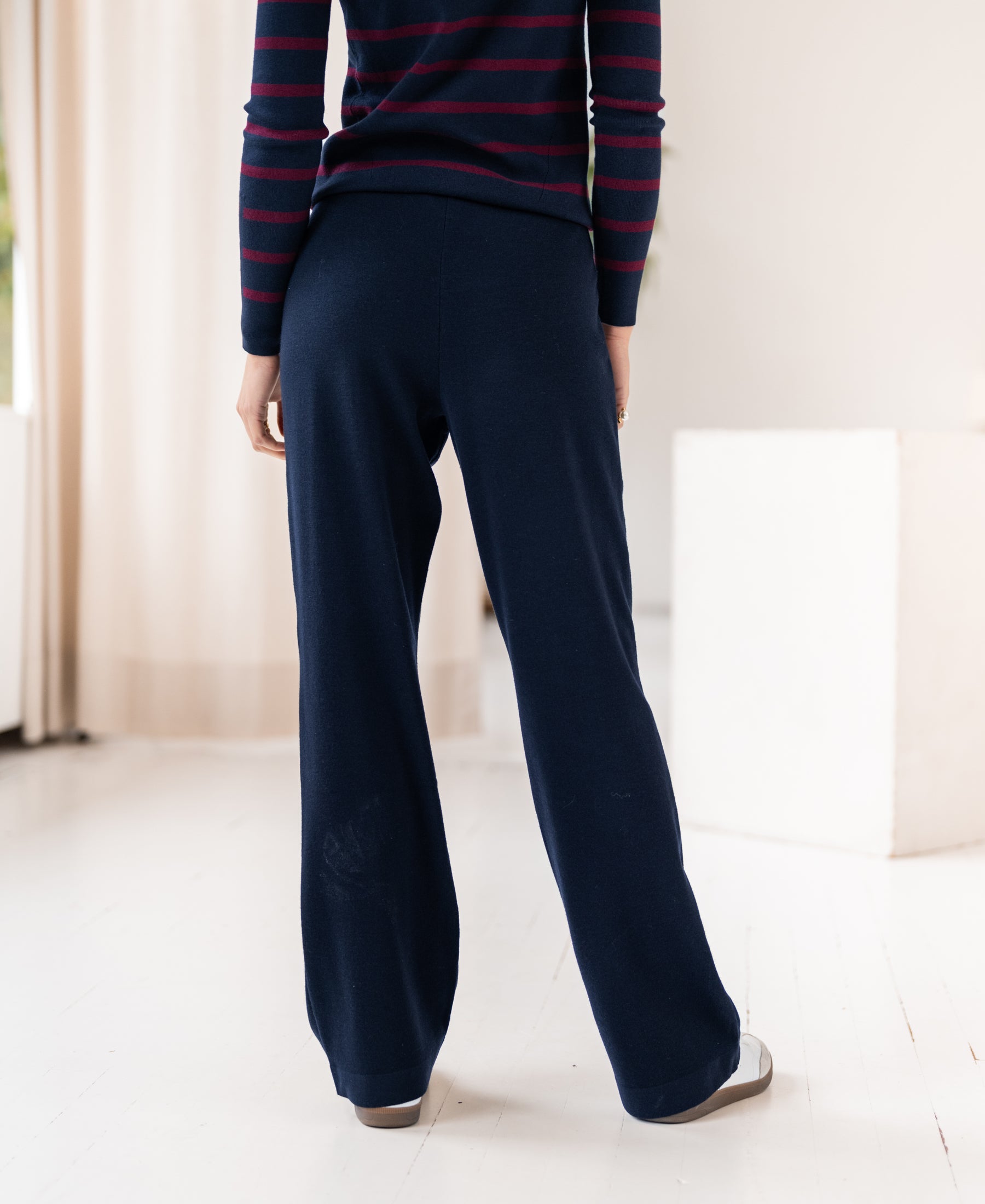 Knitted pants LE LOURDES Dark blue