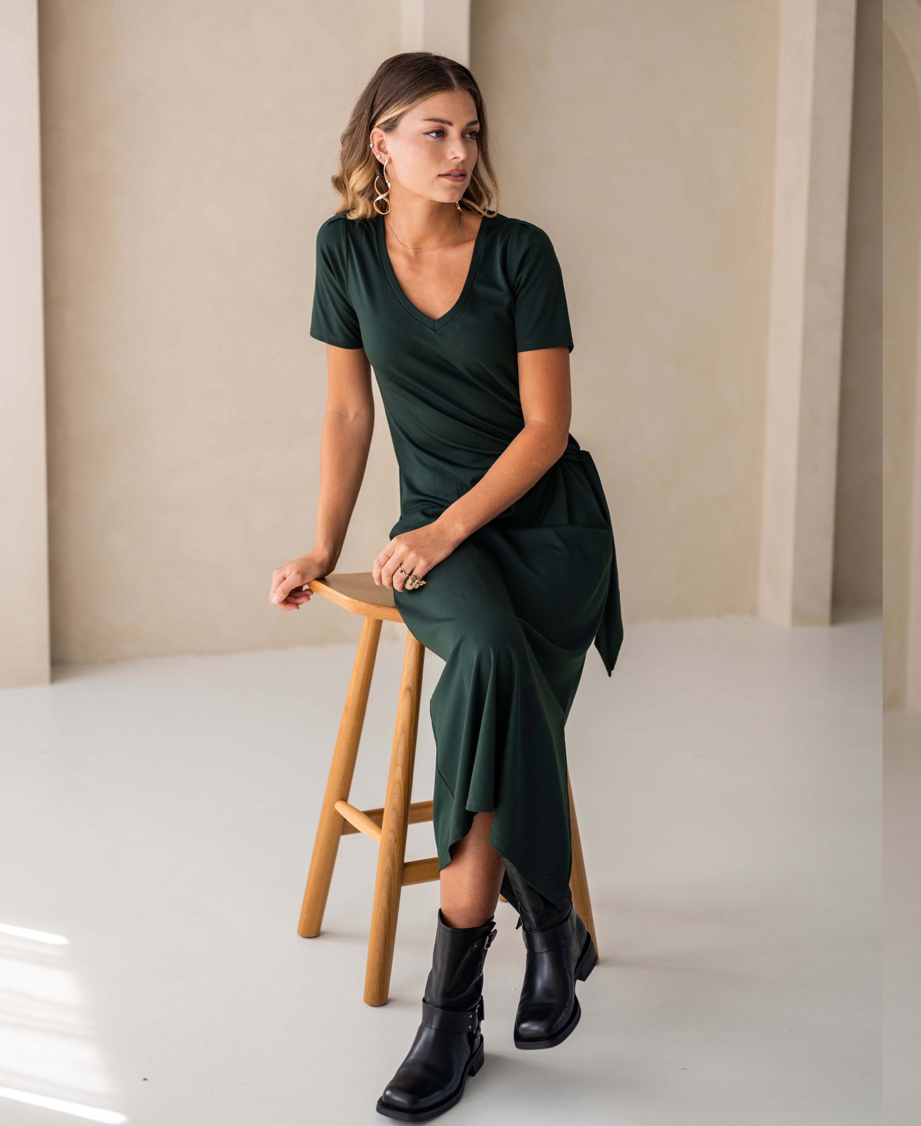 Long dress LA FILICIA Dark green