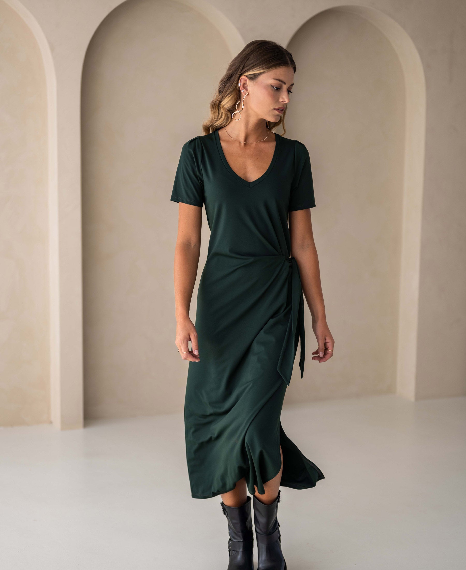 Long dress LA FILICIA Dark green