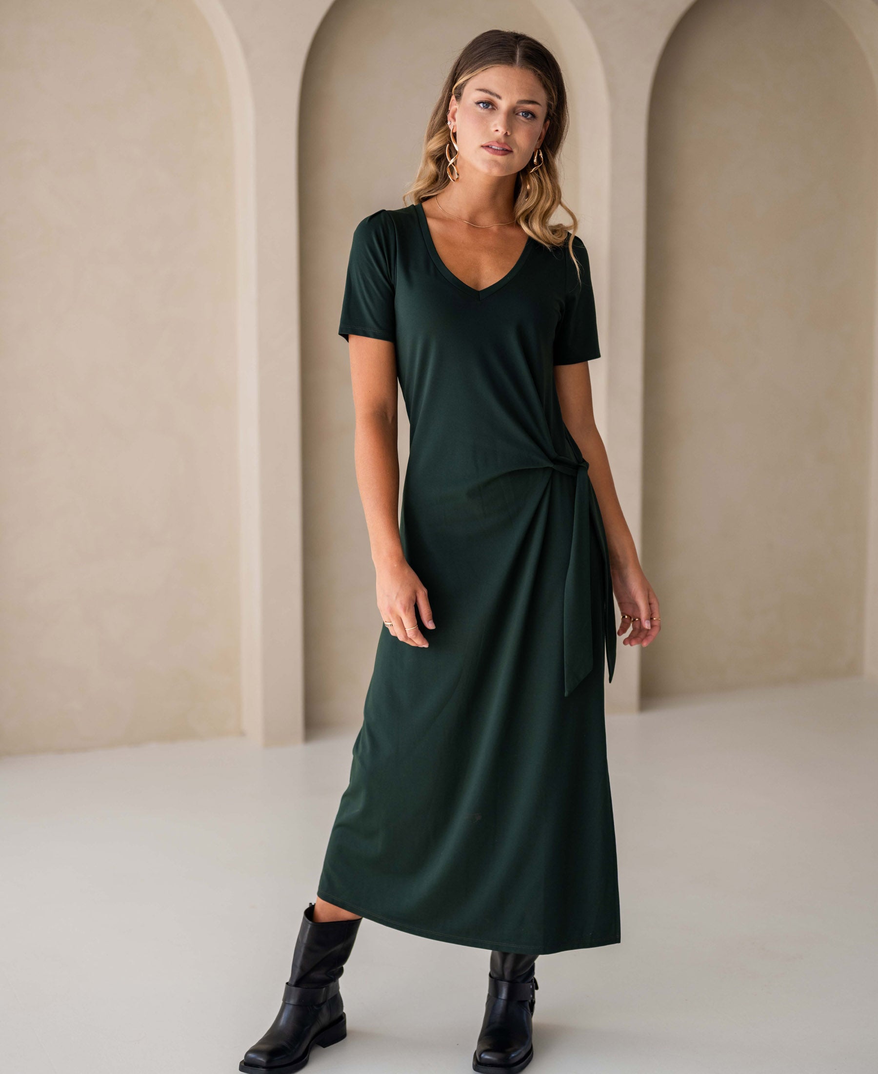 Long dress LA FILICIA Dark green