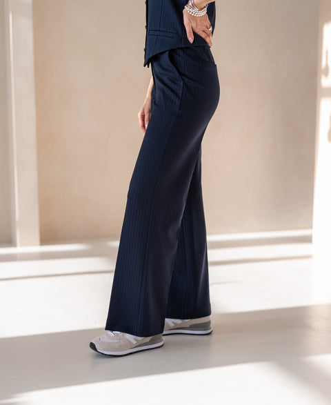 Krijtstreep pantalon LE MALO Donkerblauw