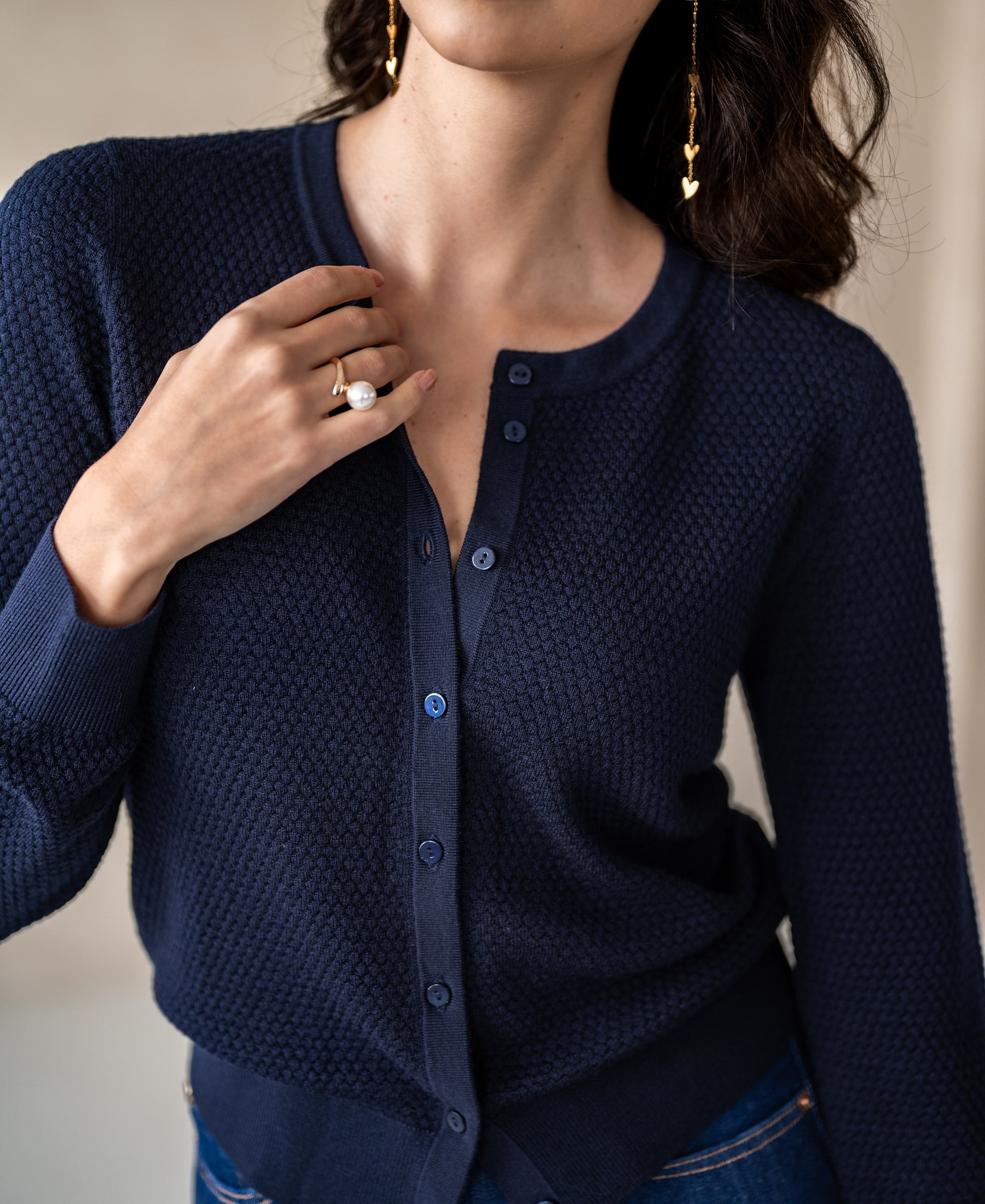 Structured cardigan LA MIKI Dark blue