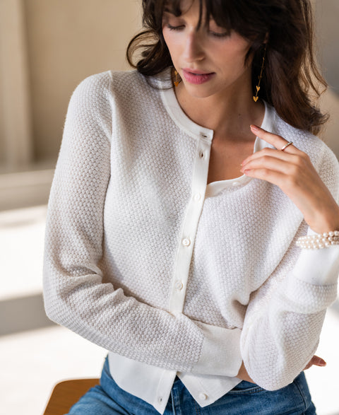 Structured cardigan LA MIKI Ivory