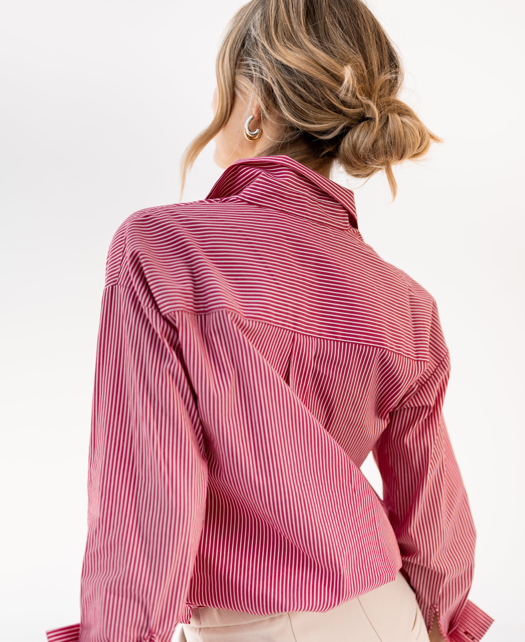 Blouse LA PASCALLE Rood gestreept