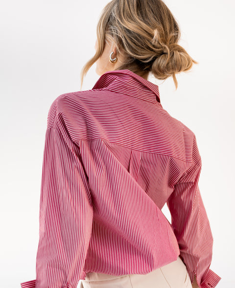 Blouse LA PASCALLE Camel striped