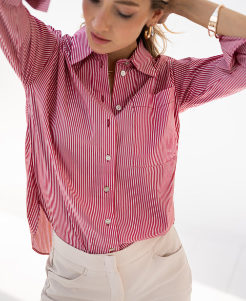 Blouse LA PASCALLE Camel striped