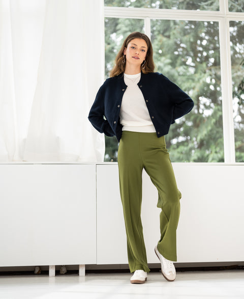 Wide-leg trousers LA POISY Olive