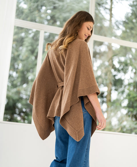 Merinowollen LA PONCHO Camel