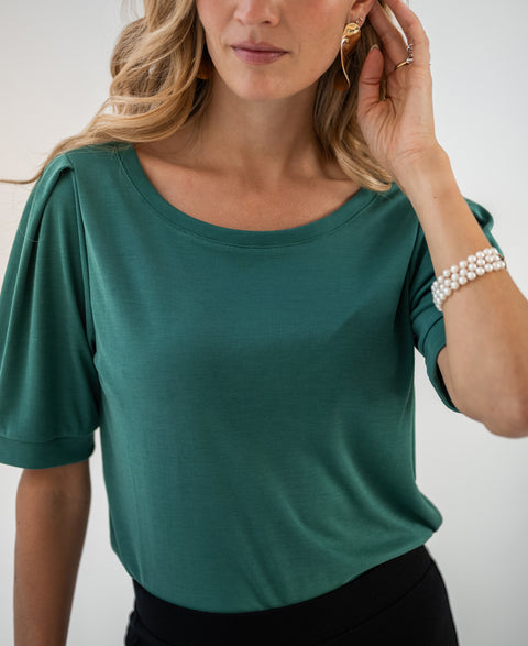 Ribbed T-shirt LA PHILA Paris Green