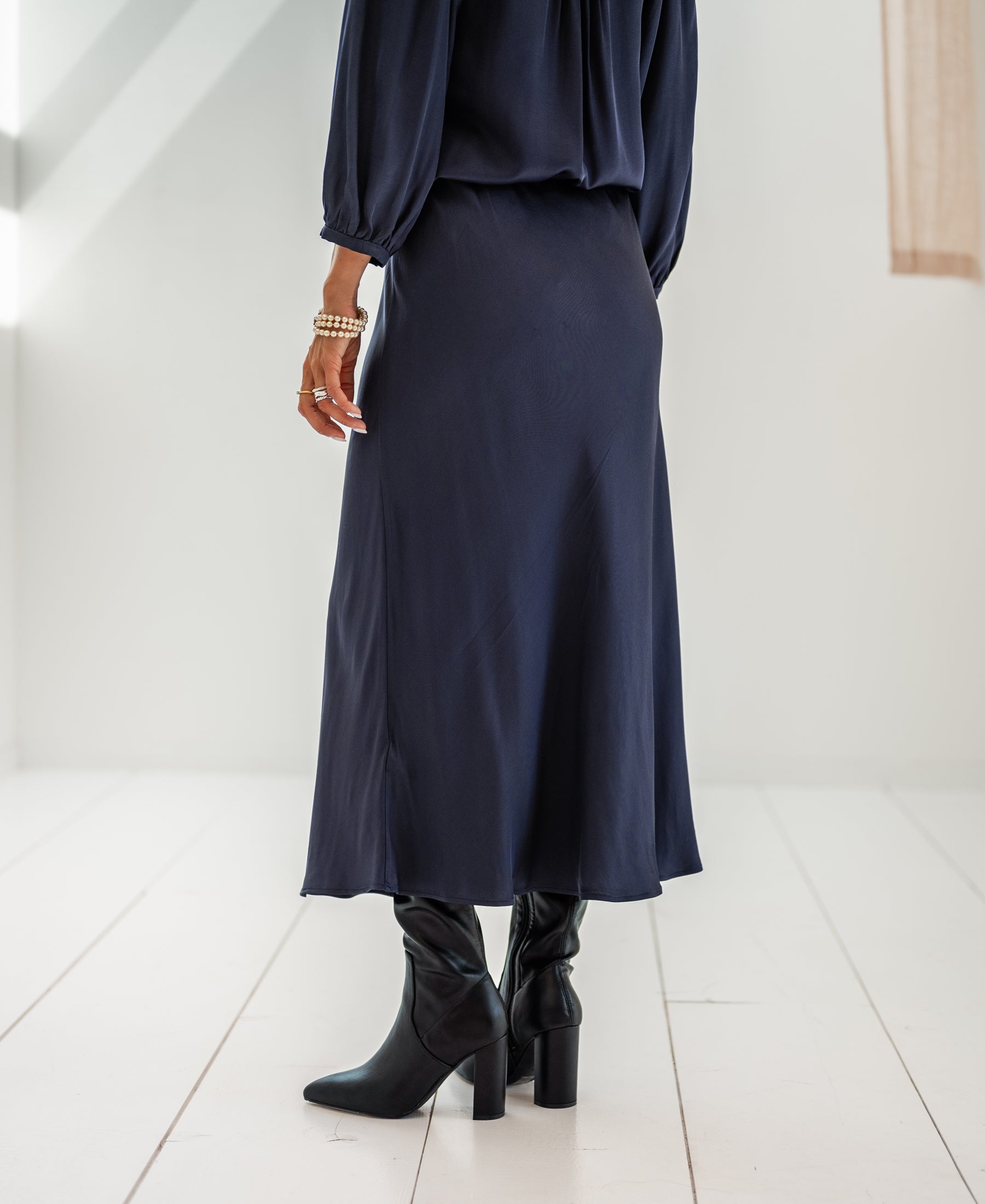 Satin skirt LA PICASSO Dark Blue