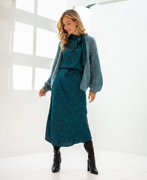 Fluffy cardigan LA CHERIE Mist green