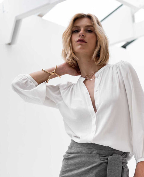 Crêpe blouse LA RAVA Ivory