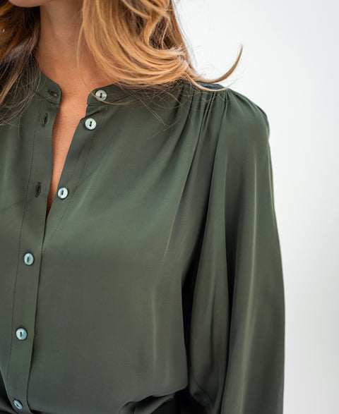 Satin blouse LA RAVA Mist Green