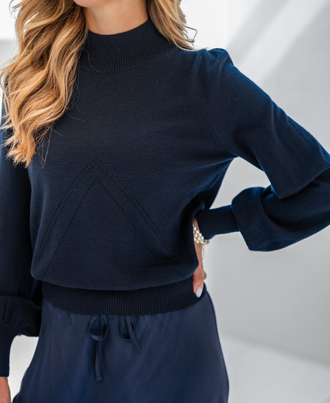 Turtleneck sweater LES SALLES dark blue