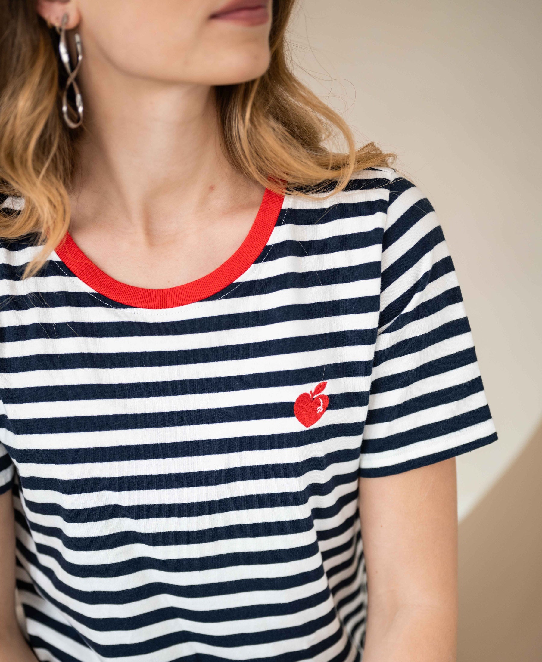 Striped T-shirt AMELIE White-darkblue