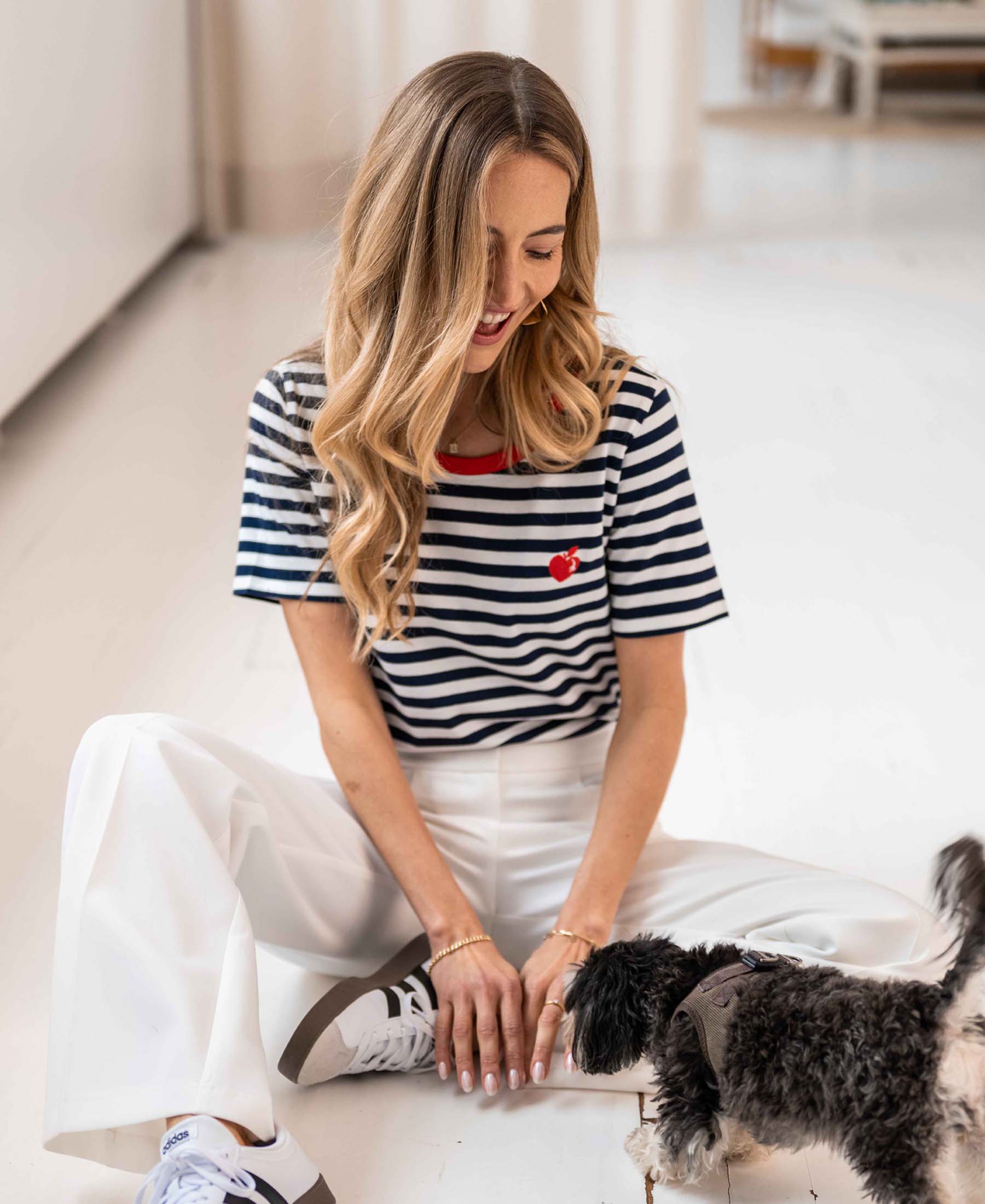 Striped T-shirt AMELIE White-darkblue