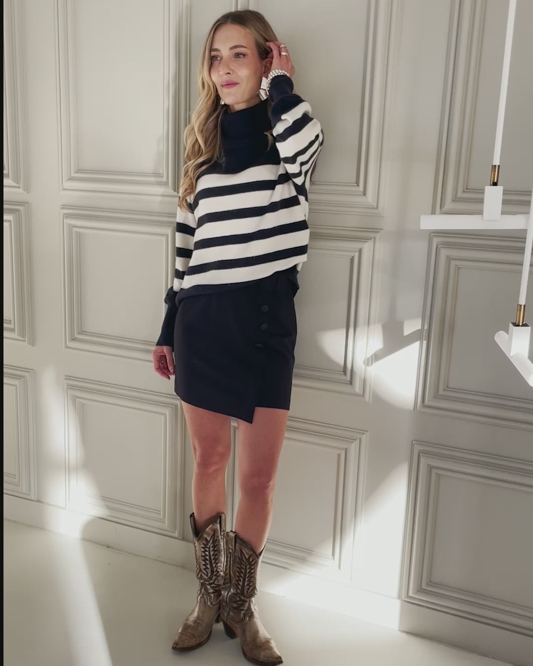 Striped sweater LA PUCK Darkblue - Ivory