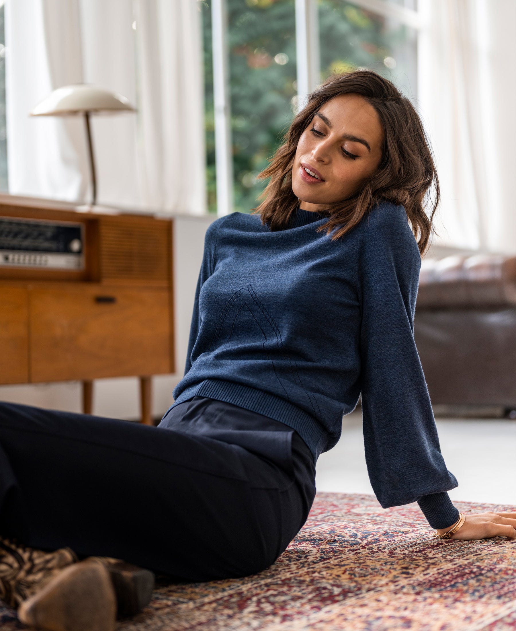 Turtleneck sweater LES SALLES Denim blue