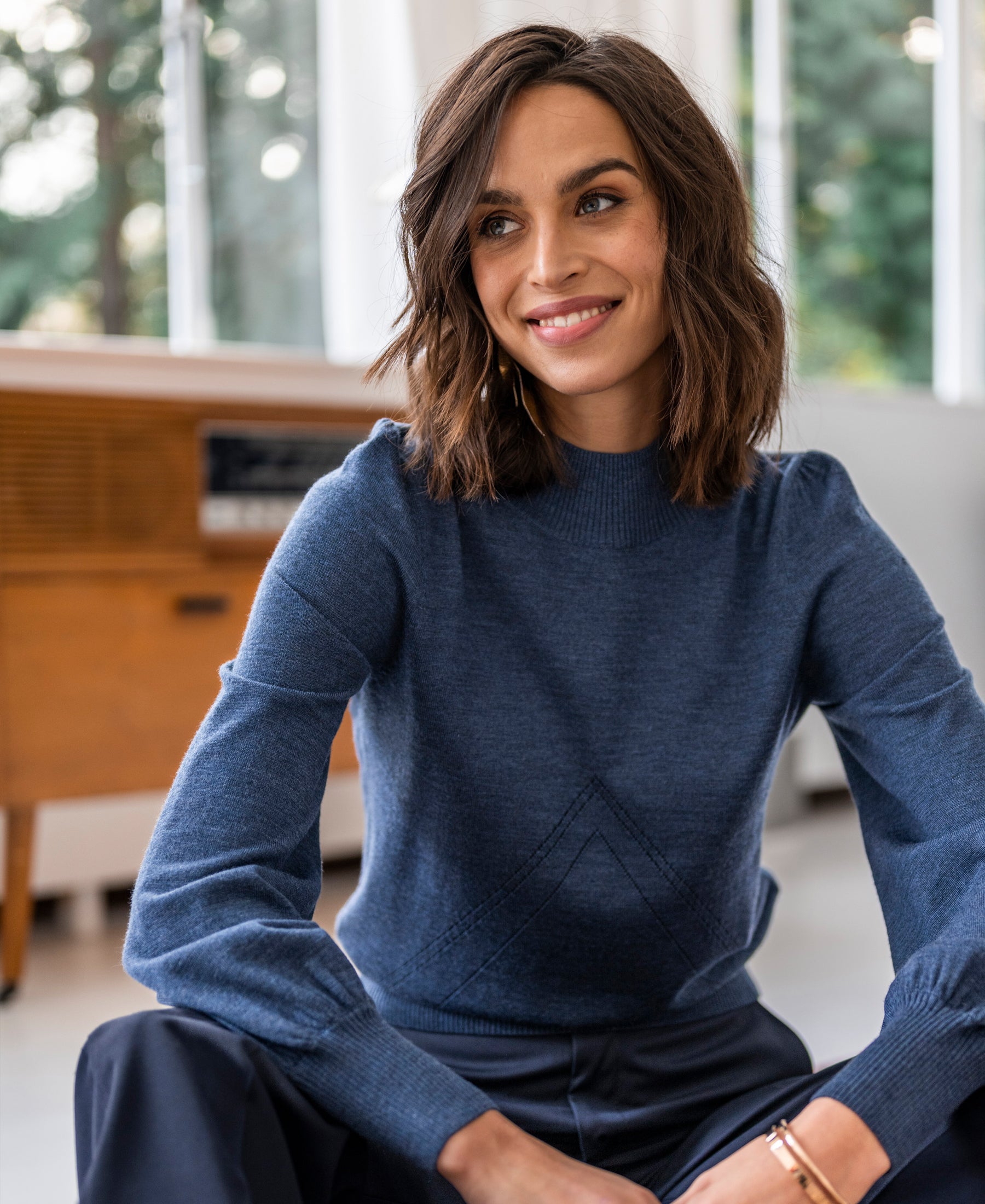 Turtleneck sweater LES SALLES Denim blue