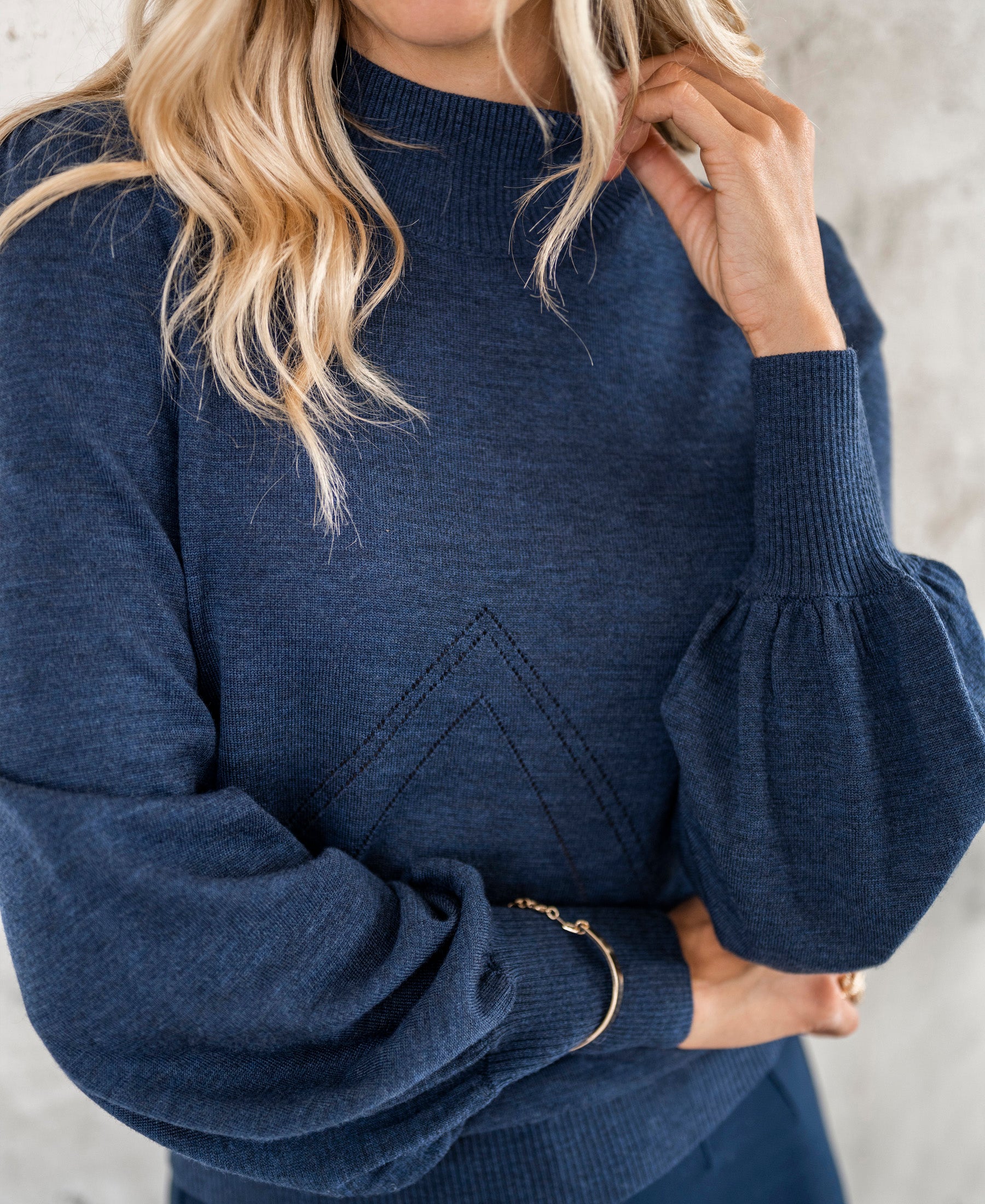 Turtleneck sweater LES SALLES Denim blue